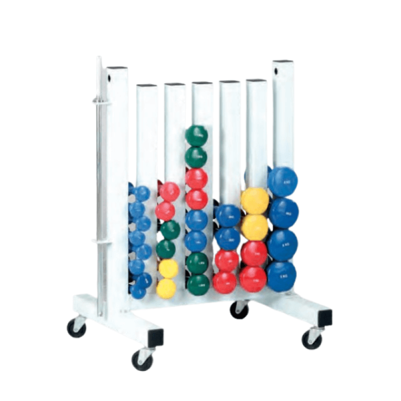 Dumbbell rack for aerobic dumbbells, lockable