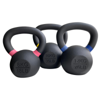 Gravity R Black cast kettlebell with color ring on the handle Gravity R Black cast kettlebell with color ring on the handle