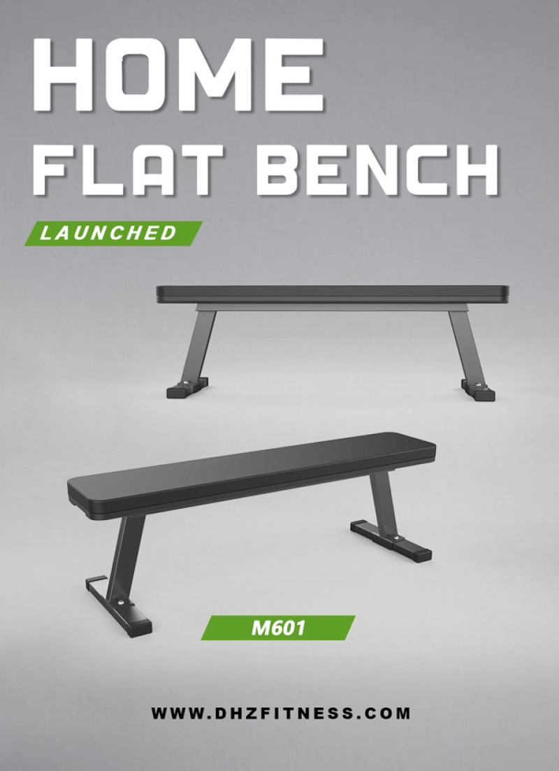 DHZ Fitness HOME Flat Bench, frame pearlblack, black, measures 120x37x38cm