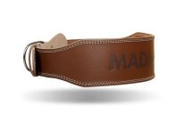 MADMAX Full leather Fitness Belt, Unisex, Chocolate brown