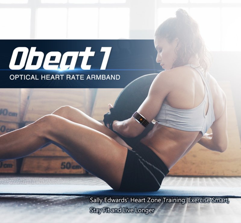 Obeat7 optiskā sirdsdarbības siksna (liekama uz apakšdelma vai augšdelma)